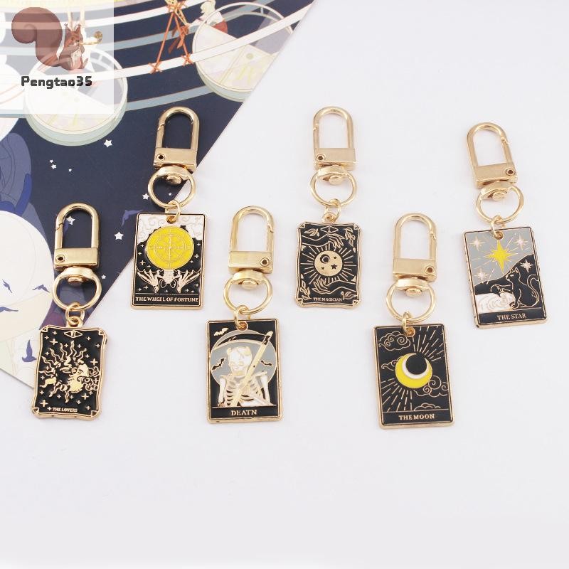 [pengtao35] เกมกระดาน Solitaire Sun Tarot พวงกุญแจ จี้โชคดี พวงกุญแจ