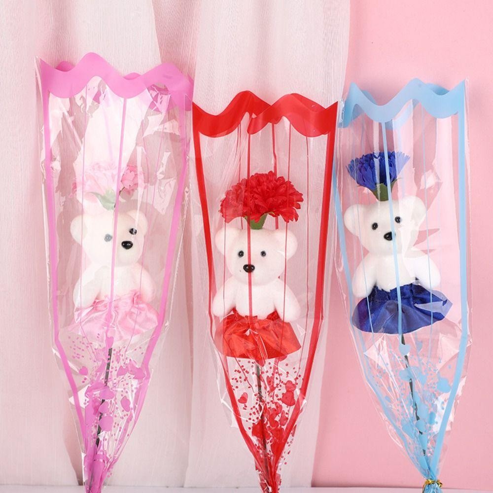 LONFENG ช่อดอกไม้รับปริญญาหมีน่ารัก, ดอกไม้สบู่ของขวัญรับปริญญาดอกกุหลาบประดิษฐ์, ของเล่นตุ๊กตา DIY การ์ตูนตกแต่งหมี - รูปที่ 7