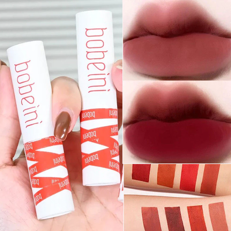 Bobeini lips ลิปโคลน ลิปสติกกันน้ำ เนื้อแมตต์กํามะหยี่ ติดทนนาน เนื้อแมตต์ กันน้ำ
