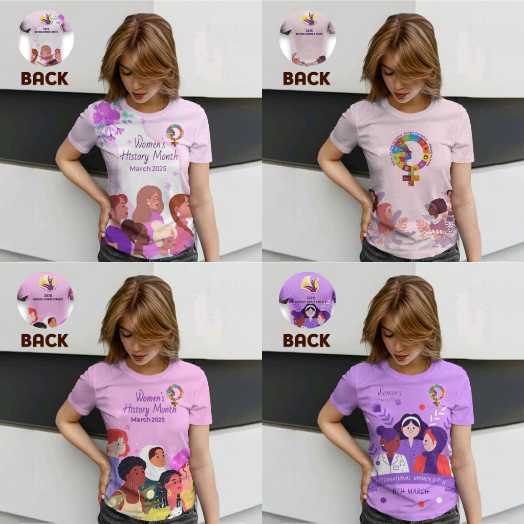 2025 ผู้หญิง เดือนเสื้อ Vibrant FSS ระเหิดพิมพ์ผู้หญิงs เดือนเสื้อยืดแขนสั้น O-คอผู้หญิงs เดือนฉลอง