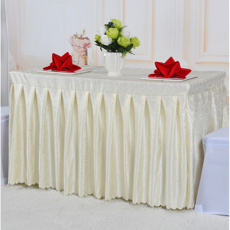 ผ้าปูโต๊ะจับจีบ (ทอลาย) มีให้เลือกหลายขนาด เหมาะสำหรับห้องประชุม งานแสดงสินค้า - รูปที่ 5