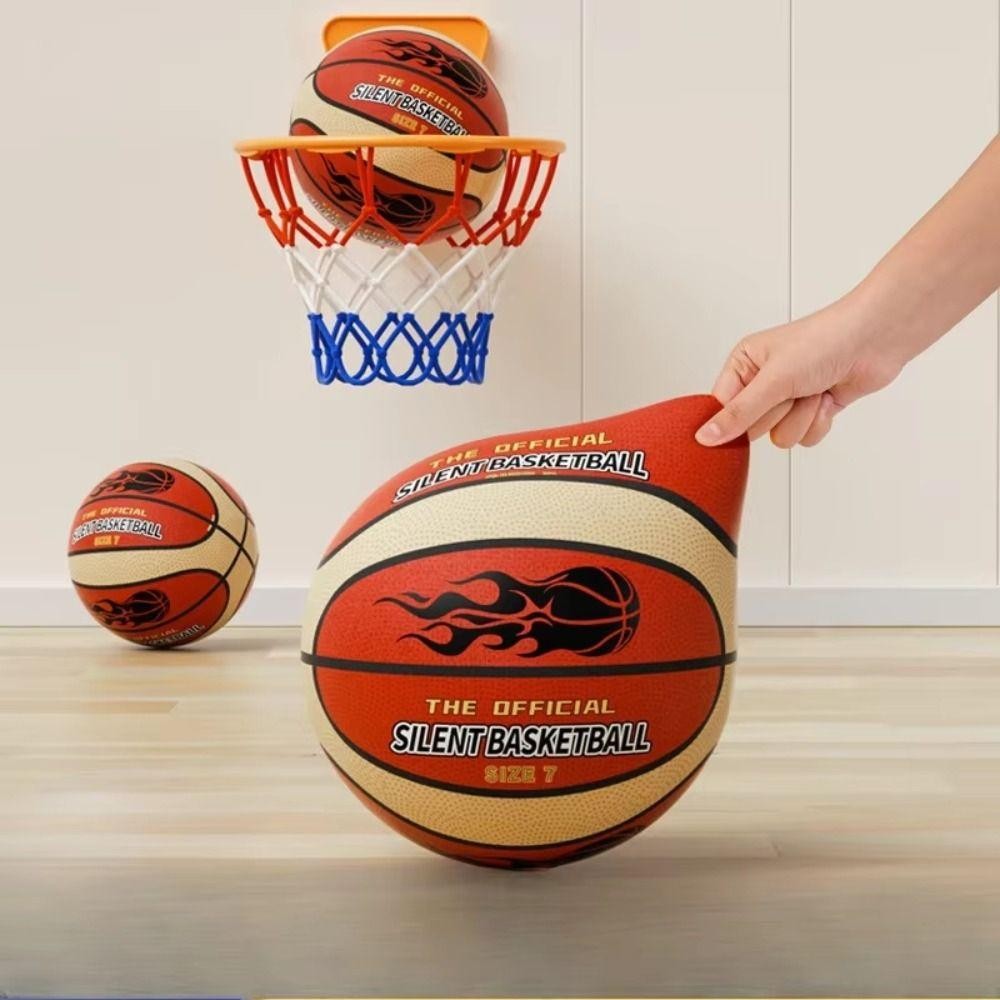 Vortexpulse Indoor Training Quiet Ball, Low Decibel High Elasticity Silent Bouncing Basketball, Impact-Resistant Foam High Density Foam Elastic Practice Ball Playroom