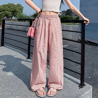 [ML] 90-160 ซม.สาวฤดูร้อน Polka Dot ตรงกางเกงเด็ก Polka Dot ยุงกางเกงสไตล์บางเด็กหลวม Yamamoto อินเทรนด์ Cool Casual กางเกง