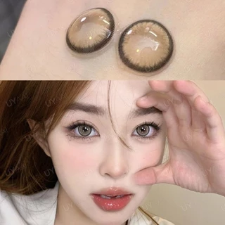 คอนแทคเลนส์ [องศา -0.75 ~ -4.00] UYAAI คอนแทคเลนส์สีน้ําตาล คอนแทคเลนส์สีธรรมชาติ นิ่ม คอนเทคเลนสายตาสั้น 14.0 มม.