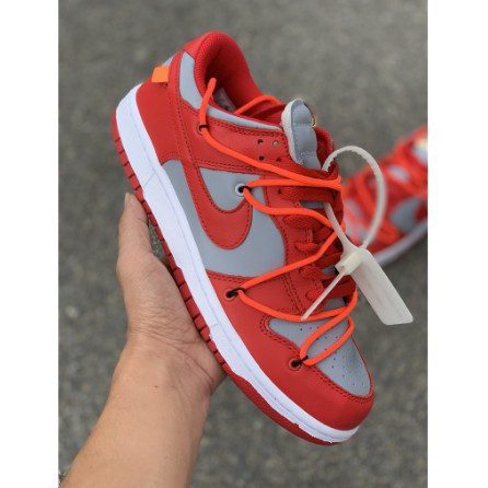 รองเท้าผ้าใบ Off White X Nike Sb Dunk Low สีแดงมหาวิทยาลัย (CT0856-600)