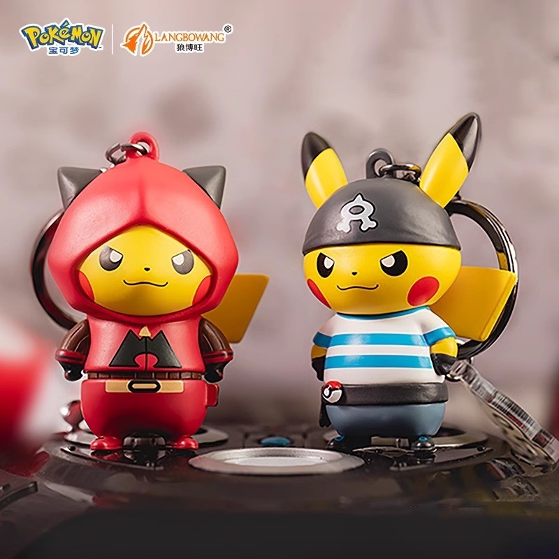 T Trick หรือ Treat Butler ของแท้ Pokémon Prank Villain Pikachu Series พวงกุญแจกระเป๋านักเรียนจี้