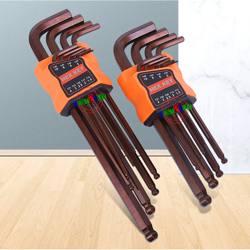 9 ชิ้น L ประเภท Allen Key Double-End Hex ประแจ/HEX KEY 9 ชิ้น ALLEN KEY/L ประเภท Allen Key Hex ประแจ
