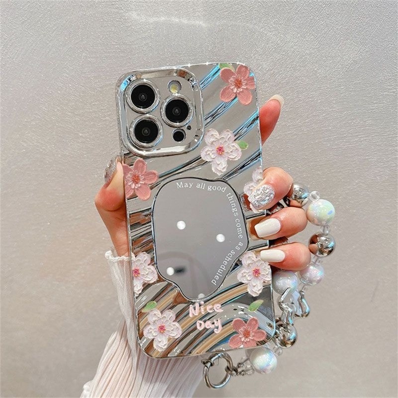 เคสไอโฟน Case For เคส iPhone 17 Air 11 13 14 12 16 15 Pro Max เคสไอโฟน11 เคสโทรศัพท์ลูกฟูกสีเงินพร้อมกระจกแต่งหน้า