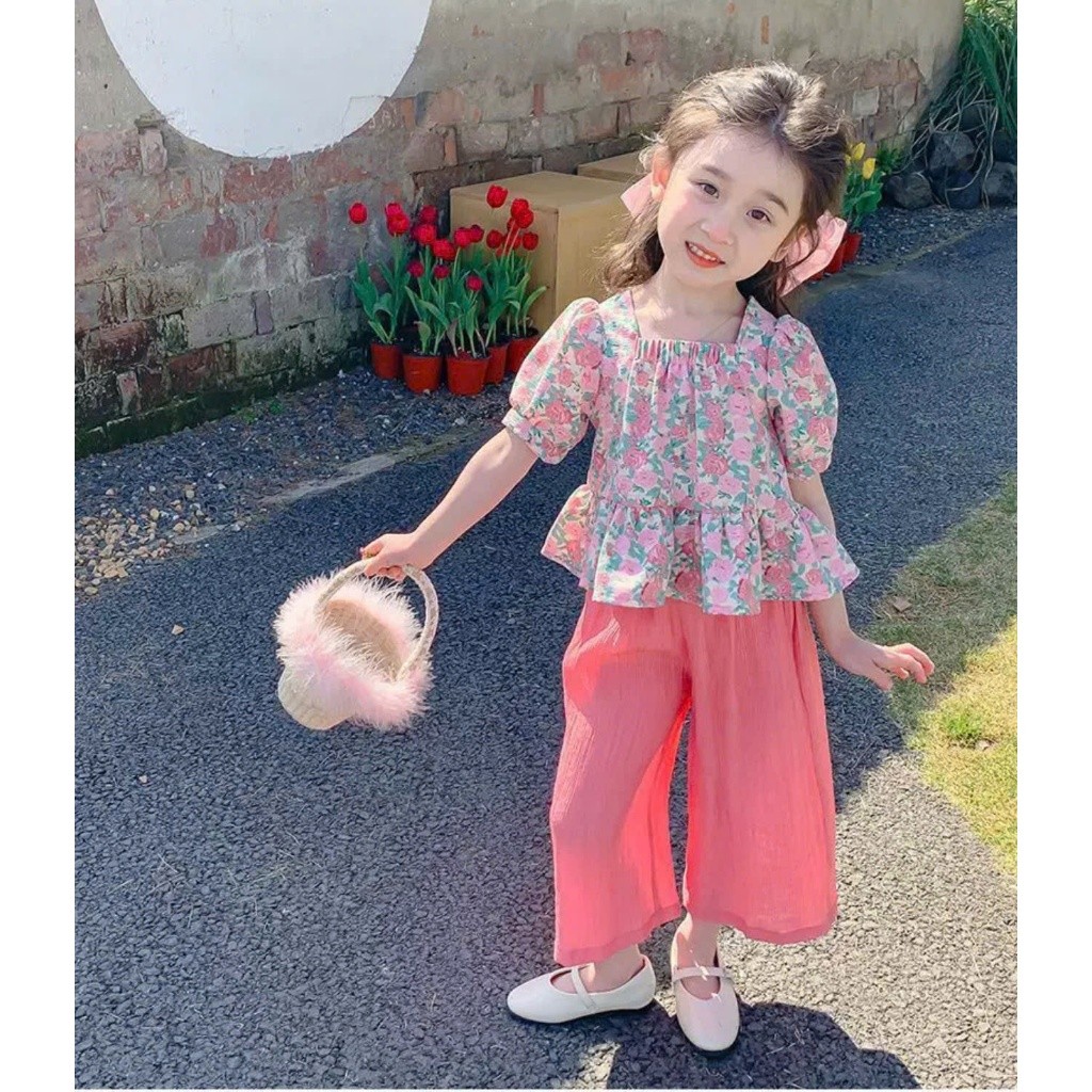 Lovely rose Set สําหรับเด็กผู้หญิงตั้งแต่ 8-45kg Happy Kids B02 พรีเมี่ยม