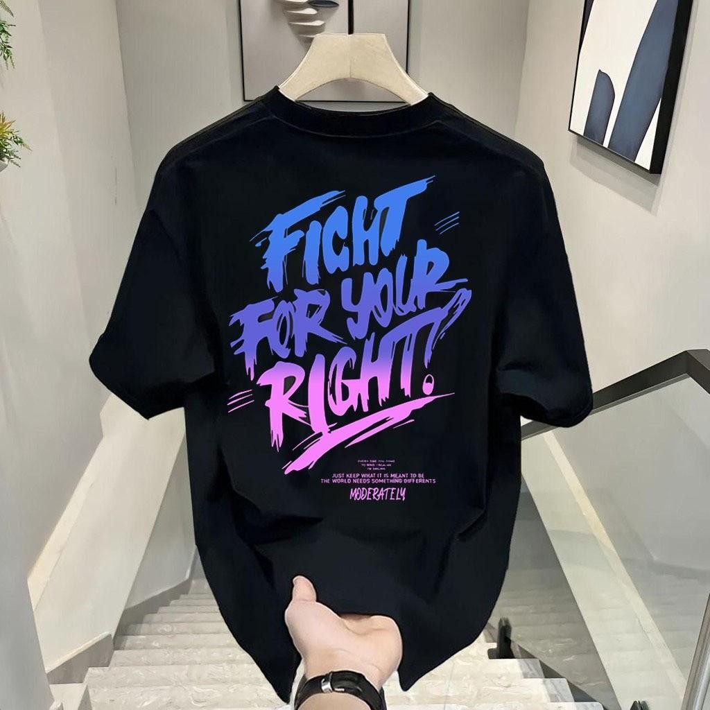 UT shop เสื้อยืด Oversize FIGHT FOR YOUR FIGHT t shirt cotton100% เสื้อยืดโอเวอร์ไซส์ alphabettshirt