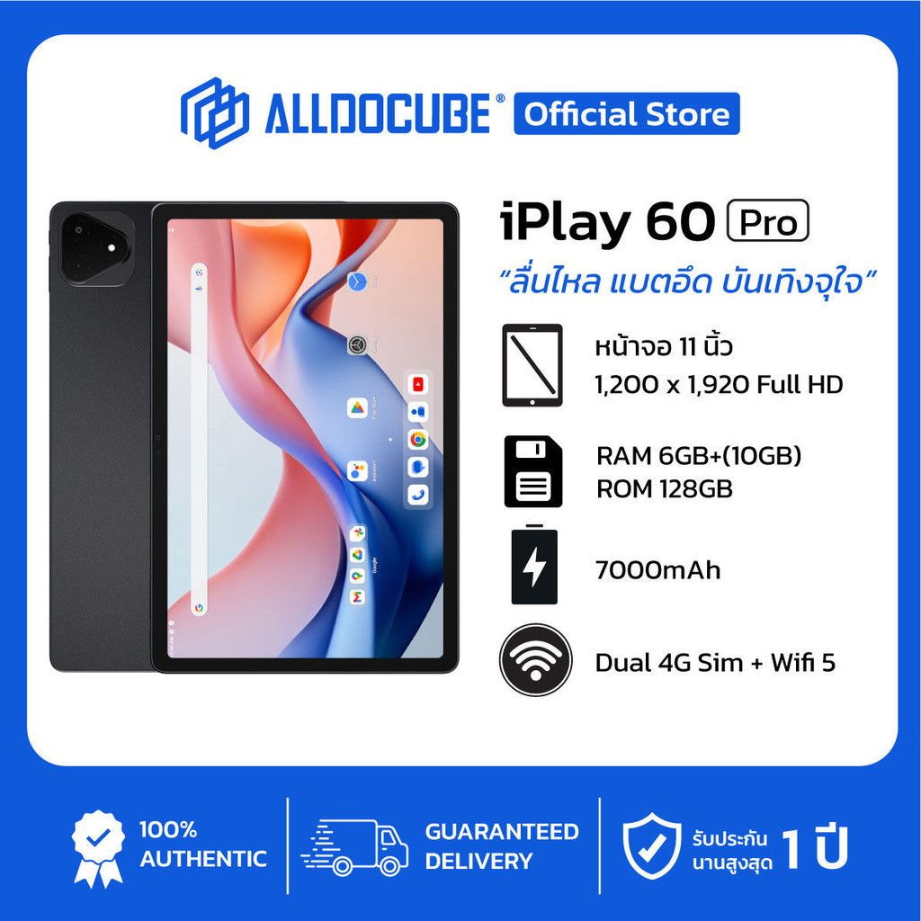 ALLDOCUBE iPlay 60 Pro แท็บเล็ต หน้าจอ 11 นิ้ว ROM 128GB WiFi 5 Android 15