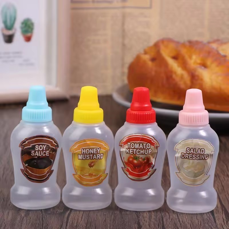 4ชิ้นแยมบีบขวด-สําหรับสลัดแต่งตัว,ซอสมะเขือเทศ,น้ําผึ้ง-40มล มินิซอสแยกขวด-ป้องกันการรั่ว,แบบพกพา,มินิ-ภาชนะเก็บเครื่องปรุง