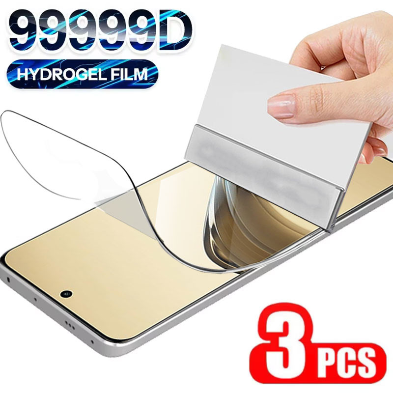 Redmi Note14 Note14Pro Note14Plus Note14 + 3 ชิ้น 9999D HD Clear Soft Hydrogel ฟิล์มสําหรับ Redmi หม