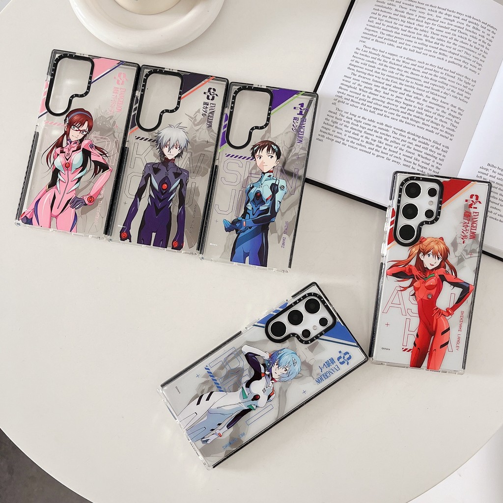 Eva Neon Genesis Evangelion ตัวละคร Shimmering Powder Glitter Soft Tpu กันกระแทกเคสโทรศัพท์สําหรับ Samsung Galaxy S22 S23 S25 Ultra S24 Plus ปกหลัง