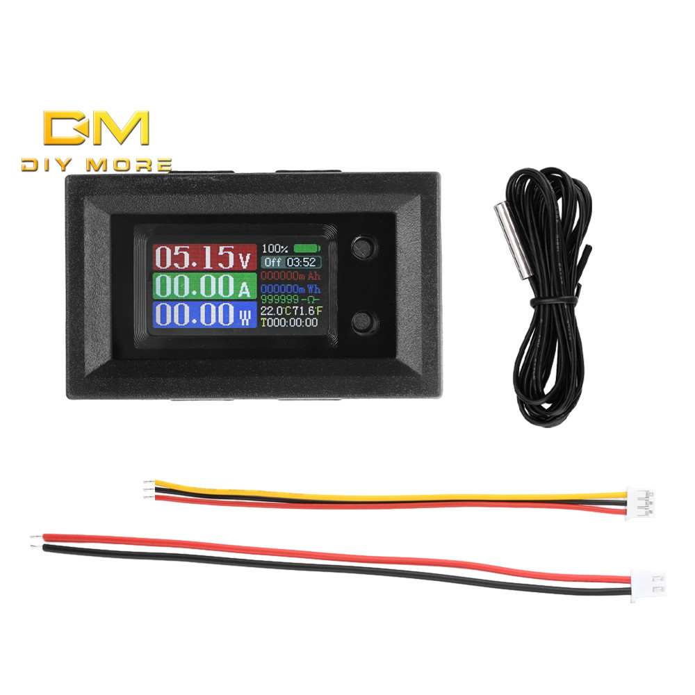 Diymore DC 4-30V 10A 0.96 นิ้วหน้าจอสีแหล่งจ่ายไฟแรงดันต่ํารุ่น 9 in 1 แรงดันไฟฟ้าปัจจุบัน Power Meter มัลติฟังก์ชั่นเมตร