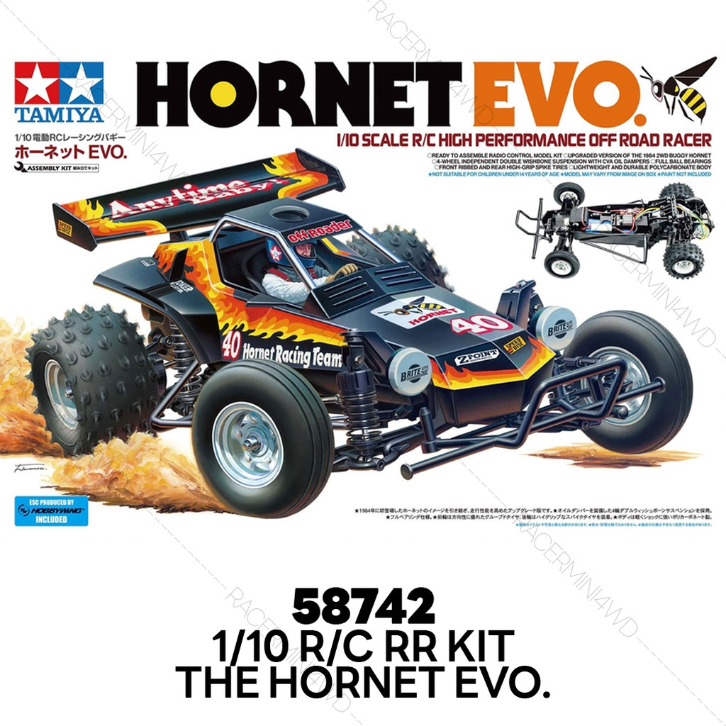 TAMIYA 58742 1/10 R/C Kit RWD The Hornet EVO.