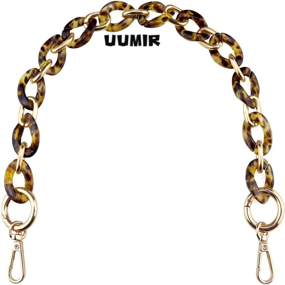 ยูมิร์ อะคริลิโลหะกระเป๋าโซ่,สีเหลืองอําพัน14.5นิ้วจับสายรัดแฟชั่นโซ่เปลี่ยนสายส