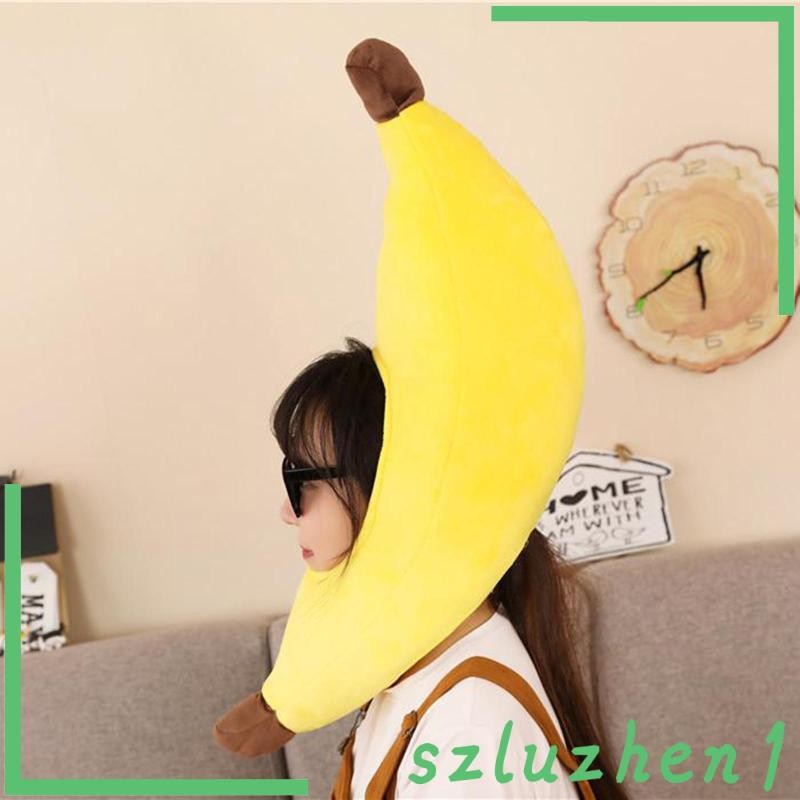 [Szluzhen1] เครื่องแต่งกายผู้ใหญ่ Unisex ตลกกล้วยหมวกสีเหลืองแปลกแฟนซีชุดอุปกรณ์เสริม