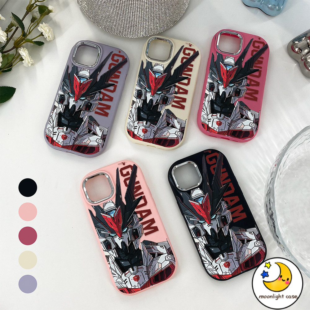 🍎เข้ากันได้เคส iPhone12 13 14 15 16Pro MAX PLUS XXS XR XS 6p 7p 8pP6/7/8/SE2/SE3lus SE2020 หุ่นยนต์กันดั้มสีแดงออริจินัล