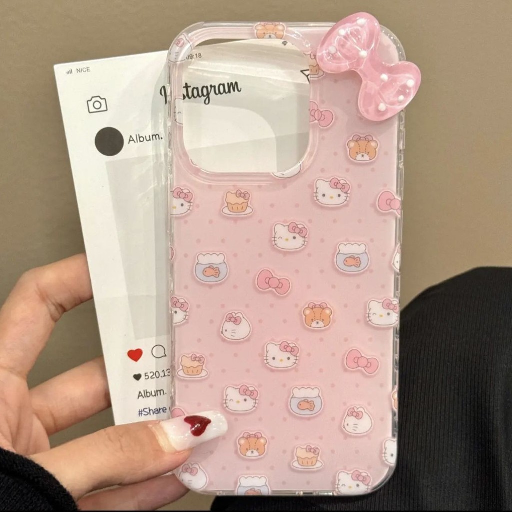 สีชมพูลายจุดแมวโบว์เคสโทรศัพท์สําหรับiphone 16 16Pro 16Plus 16Pro Max 11 12 13 14Plus 15Pro XR XS Max 7 8PlusสาวหัวใจLove Stander Anti Dropฝาครอบโทรศัพท์น่ารักผู้ถือBB ราคา ถูกที่สุด ดีลบีเคเค แกลเลอรีภาพที่ 6