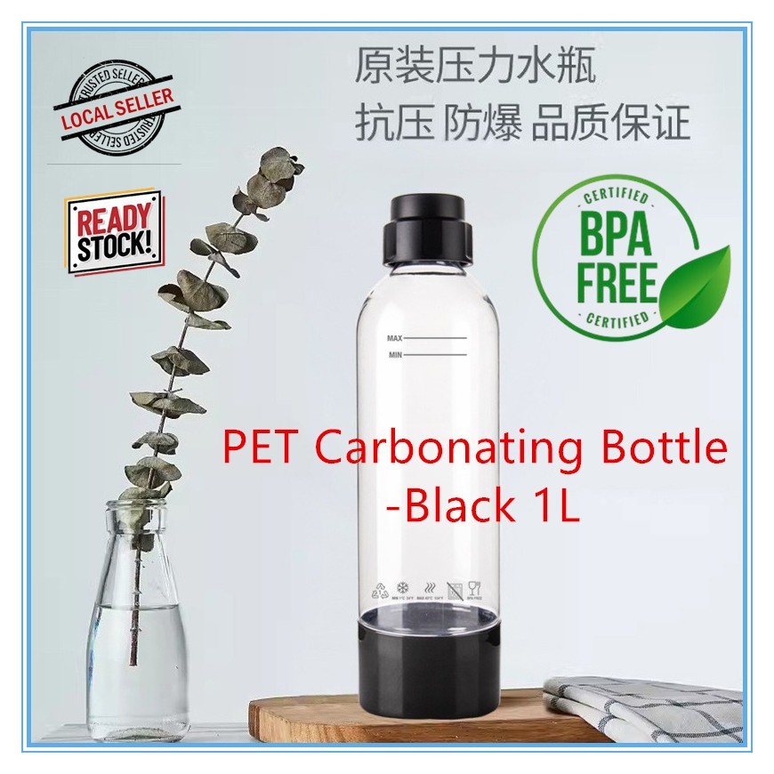 ISoda PET Carbonating Soda Bottle สีดํา 500ml / 1L สําหรับเครื่อง iSoda
