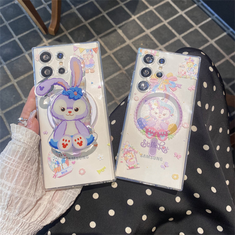 Samsung Galaxy S25 Ultra S24 Ultra การ์ตูนน่ารักบัลเล่ต์กระต่ายเคสโทรศัพท์ S23 S22 Ultra S21fe S23 Plus NOTE20 Ultra Magnetic รวมทุกอย่างเคสนุ่ม