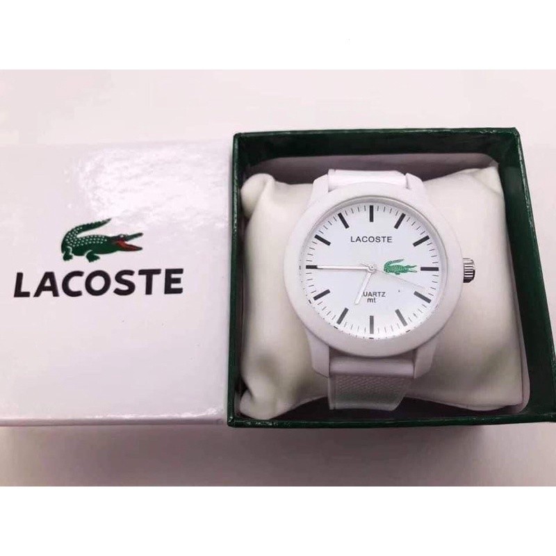 LACOSTE ☜∋⊙ นาฬิกาข้อมือลาคอส สายยาง สําหรับผู้ชาย และผู้หญิง พร้อมกล่องฟรี