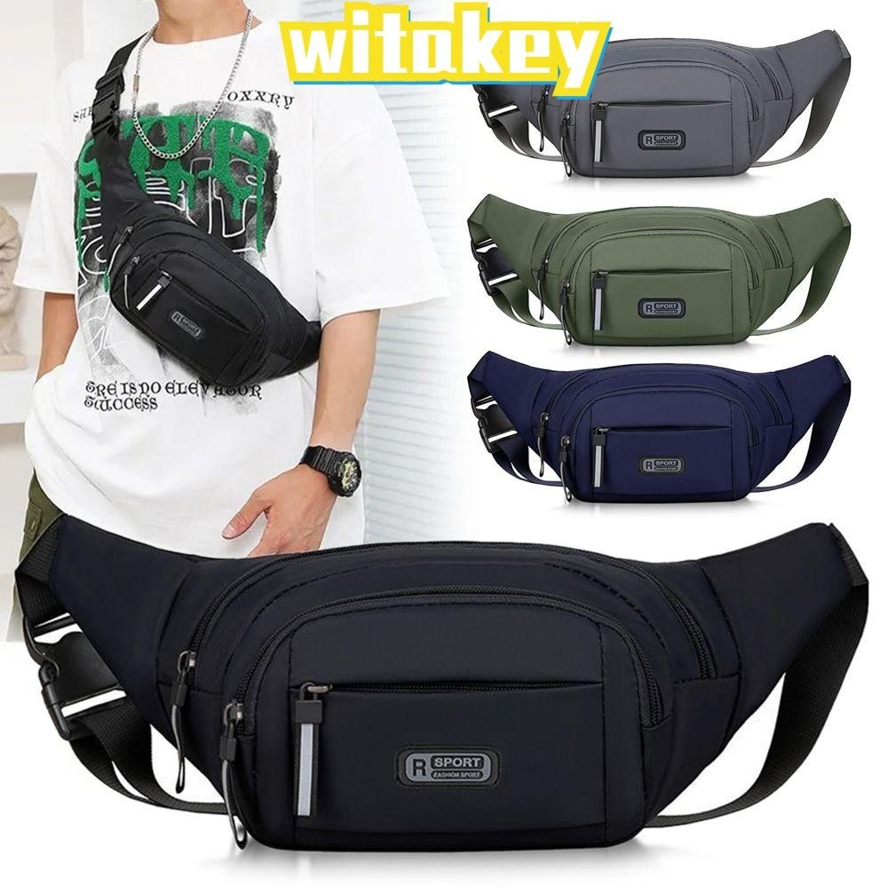 Witakey กระเป๋าคาดเอว ผ้าไนล่อน กันน้ํา จุของได้เยอะ กันขโมย เหมาะกับการพกพาเดินทาง เล่นกีฬา กลางแจ้ง สําหรับผู้ชาย
