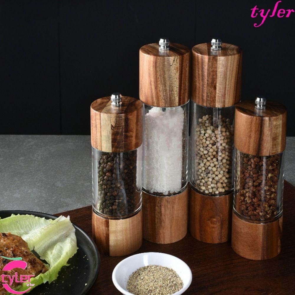 Tyler ไม้เกลือ พริกไทย เติมได้ สําหรับทําอาหาร อะคริลิค ธรรมชาติ