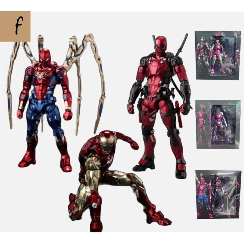 ฟิกเกอร์ Marvel Avengers Deadpool Iron Man Spider-Man Gk Battle Armor ขนาด 18 ซม. ของเล่นสําหรับเด็ก