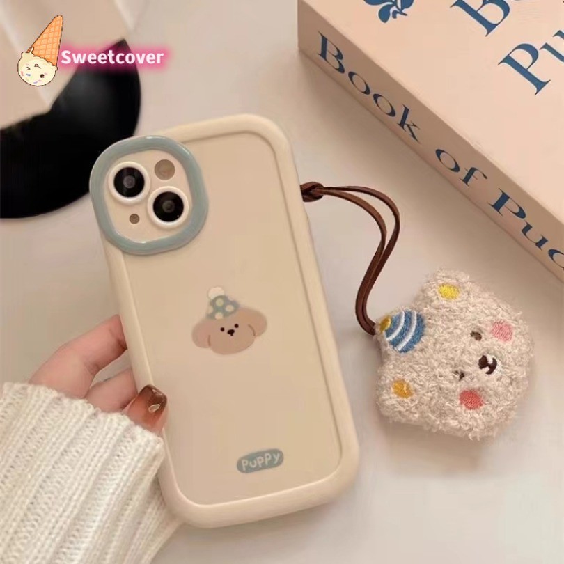 Iphone 15 14 13 12 11 Pro Max X Xr Xs Max 7 8 Plus เคสโทรศัพท์ เรียบง่าย การ์ตูน หมีหิมะ น่ารัก + เชือกเส้นเล็ก เคสโทรศัพท์ นุ่ม