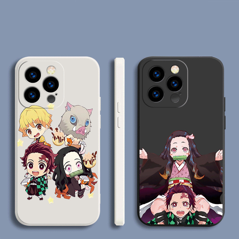 เคสโทรศัพท์มือถือนิ่ม กันตก ลาย Demon Slayer สําหรับ iphone 15 14 pro Max 13 12 11 pro Max Apple 15P