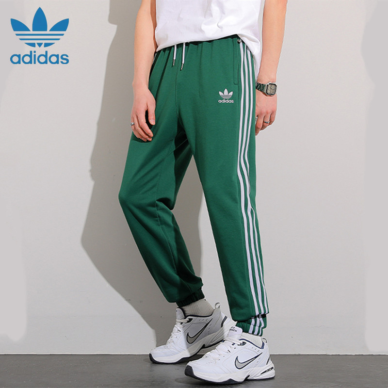 กางเกงจ็อกกิ้ง ผ้าฝ้าย ปักลายโลโก้ Adidas ของแท้ ทรงตรง สําหรับคู่รัก