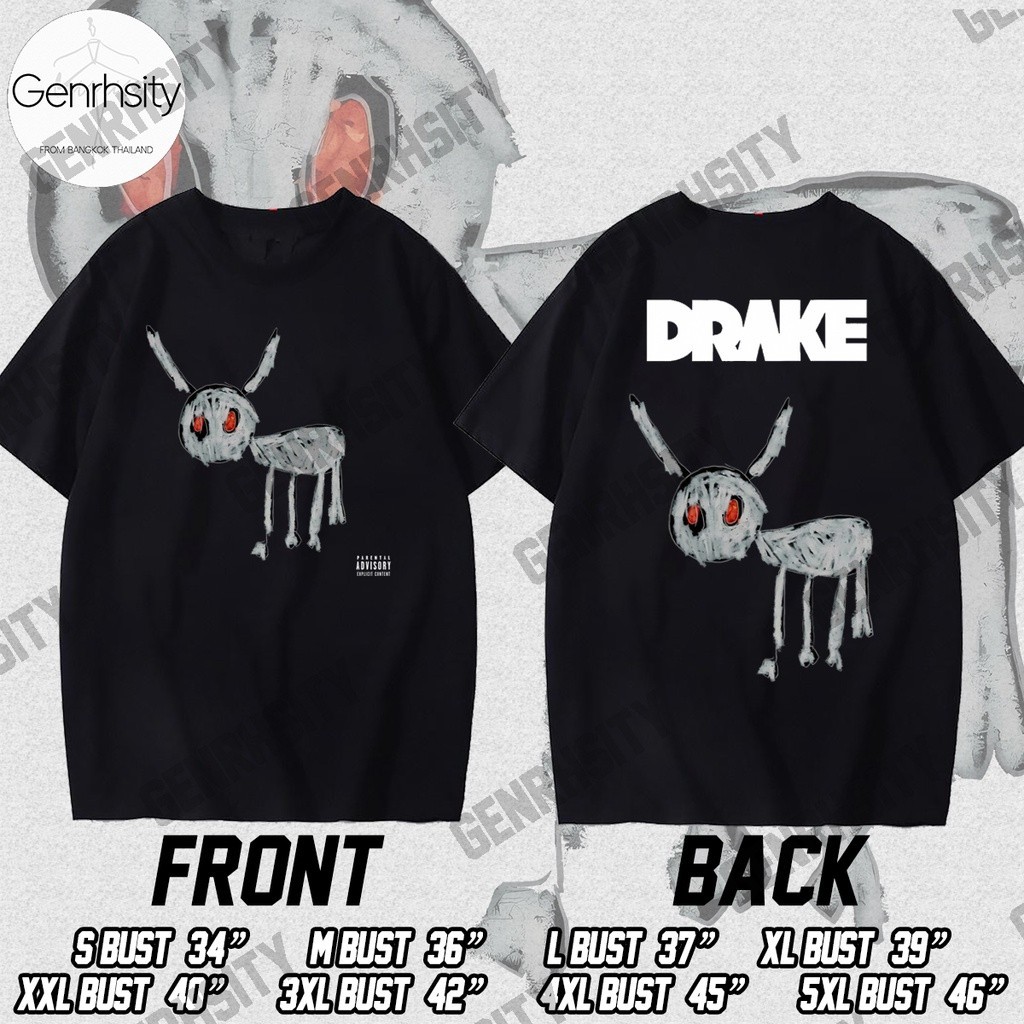 Drake t shirt Drake Germany เสื้อวงไทย FOR ALL THE DOGS Print Cotton Tops S-5XL