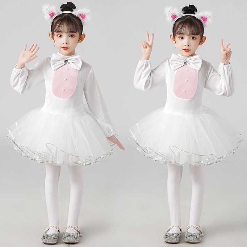 พร้อมส่ง น่ารัก แมว ชุดคอสเพล ชุดเต้นรํา อายุ 3 ถึง 14 ปี วันเด็ก ลายการ์ตูนสัตว์ ชุดเต้น ชุดคริสมาสเด็กผู้หญิง ชุดเด็กผู้หญิง ชุดคริสต์มาสเด็ก ของขวัญปีใหม่ ฮาโลวีน คริสต์มาส เครื่องแต่งกายตรุษจีน
