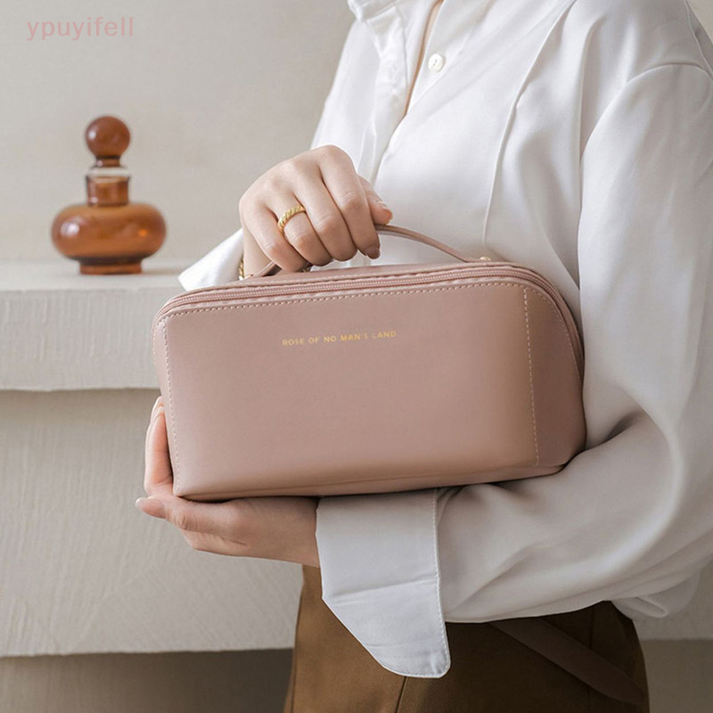 [YPU] กระเป๋าเครื่องสําอาง หนัง Pu ขนาดใหญ่ สําหรับผู้หญิง