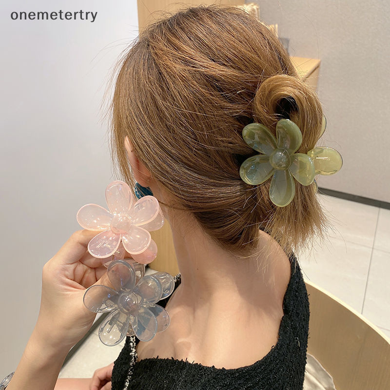 Onem ใหม ่ แฟชั ่ น Jelly ดอกไม ้ Claw คลิปสําหรับสาวหวาน Claw Clamps ผมคลิปปูคลิปอุปกรณ ์ เสริมผม n