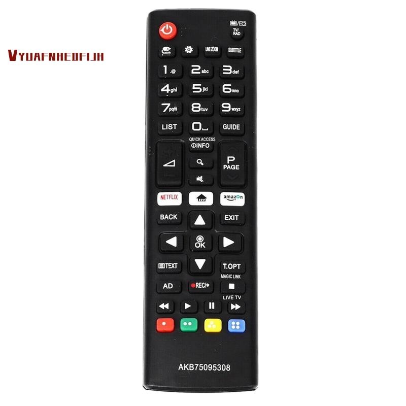 【vyuafnhedfijh 】AKB75095308 Smart TV รีโมทคอนโทรลภาษาอังกฤษสําหรับ LG HD Smart TV ใหม ่