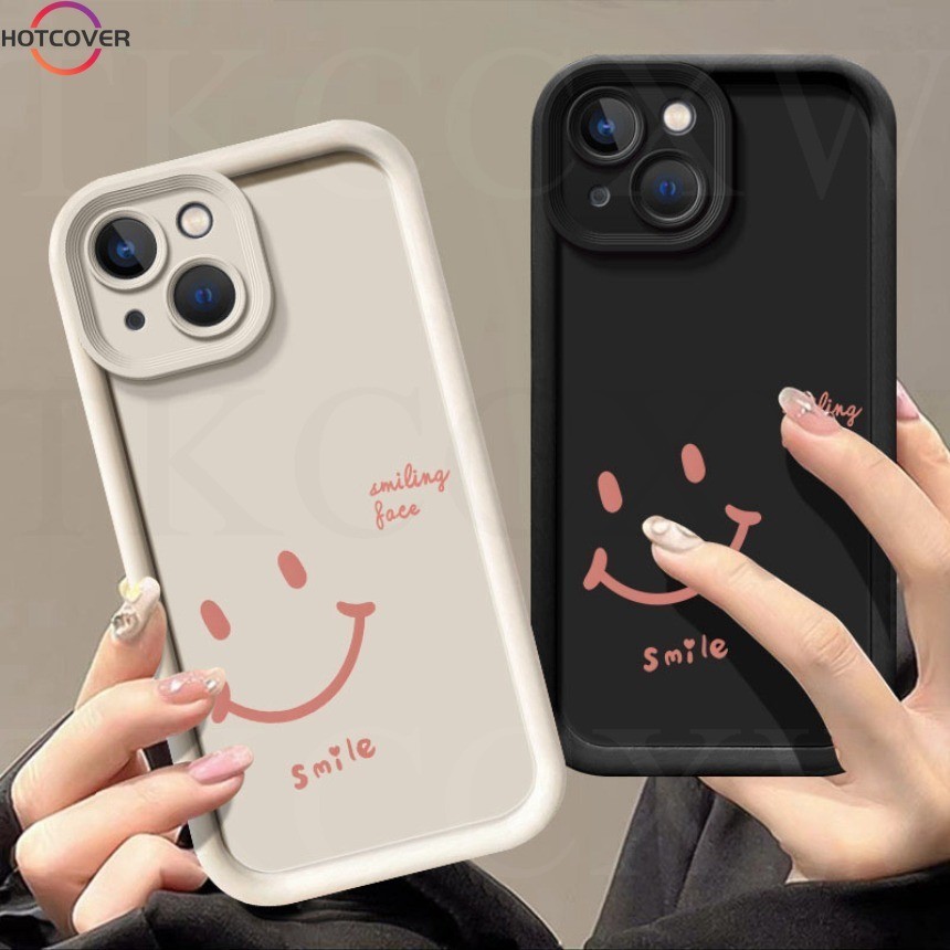 สําหรับ Vivo V30 V29 V27 V25 V23 V20 Pro V15 V29E V27E V25E V23E X90 X70 Pro X60 S1 Pro Casing INS Simple Smile Face คู ่ Angel Eyes เคสโทรศัพท ์ นุ ่ มป ้ องกัน