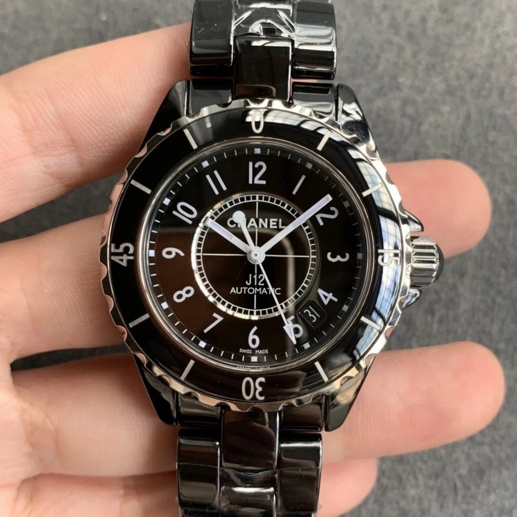 Kor โรงงาน Chanel J12 Series H5700 อัตโนมัตินาฬิกาเซรามิคสีดําเวอร ์ ชั ่ นเกาหลีความหนาแน ่ นสูงนําเข ้ าเซรามิคผู ้ ชายผู ้ หญิงนาฬิกา 38 มม .