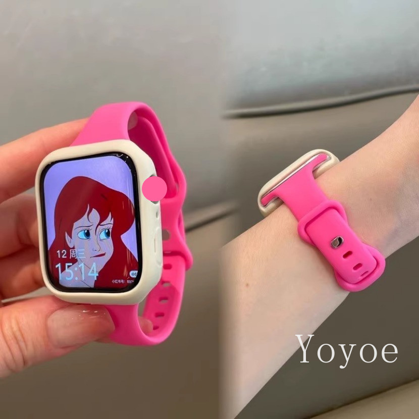 ซิลิโคนนุ ่ มสําหรับ for Apple Watch 9 49 มม.45 มม.44 มม.41 มม.40 มม.42 มม.38 มม.กีฬา Correa สร ้ อยข ้ อมือสําหรับ for i-Watch Ultra 2 8 7 6 5 4 3 SE Band