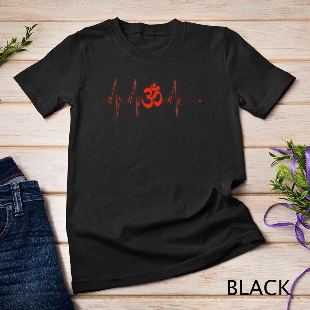 Om Heartbeat Spiritual Symbol Ohm Yoga Meditation T-Shirt เสื้อยืด Unisex