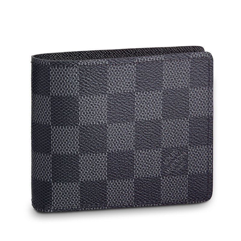 Louis Vuitton/Louis Vuitton New Men's Wallet LV SLENDER Checkerboard Canvas Short Folding N63261