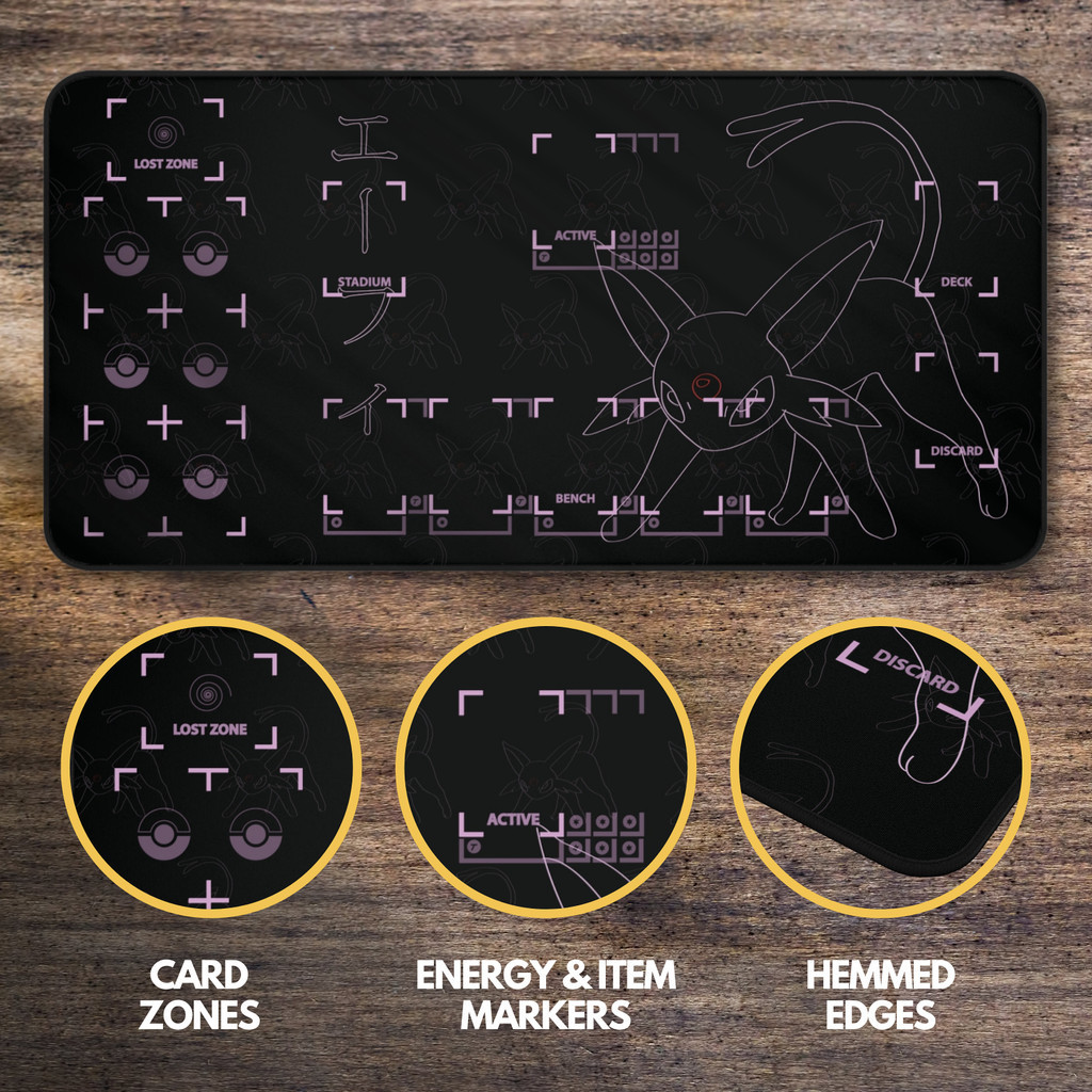 Espeon Playmat Pokemon TCG Card Mat โต๊ะสําหรับ geeks วันเกิด Pokemon พัดลม TCG สําหรับ his pokemon 