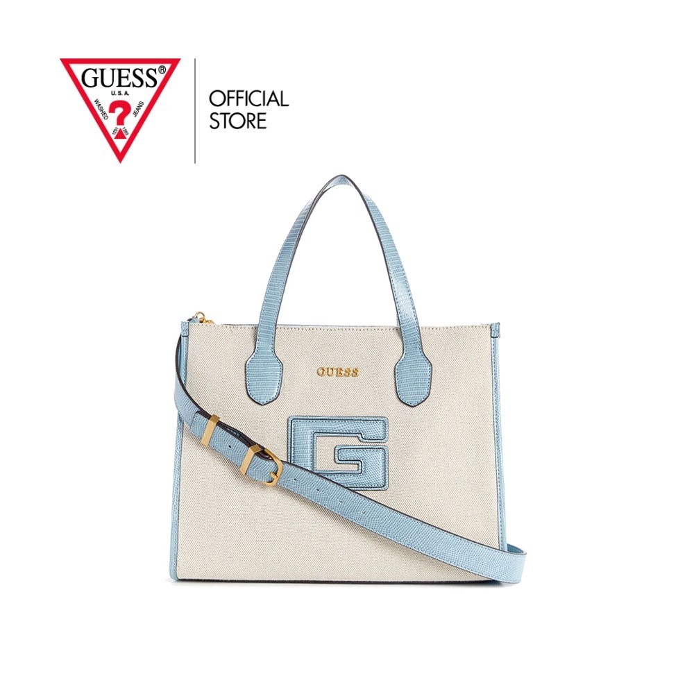 GUESS กระเป๋าโท้ท รุ่น WK919822 G STATUS 2 COMPARTMENT TOTE สีฟ้า