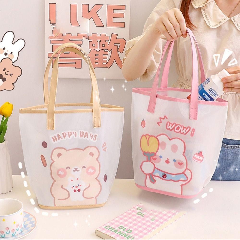 กระเป๋าถือ TRUMPET,กระเป๋าช้อปปิ้ง PVC Totes กันน้ํา,กระเป๋าสะพายข้างความจุขนาดใหญ่ Organiser