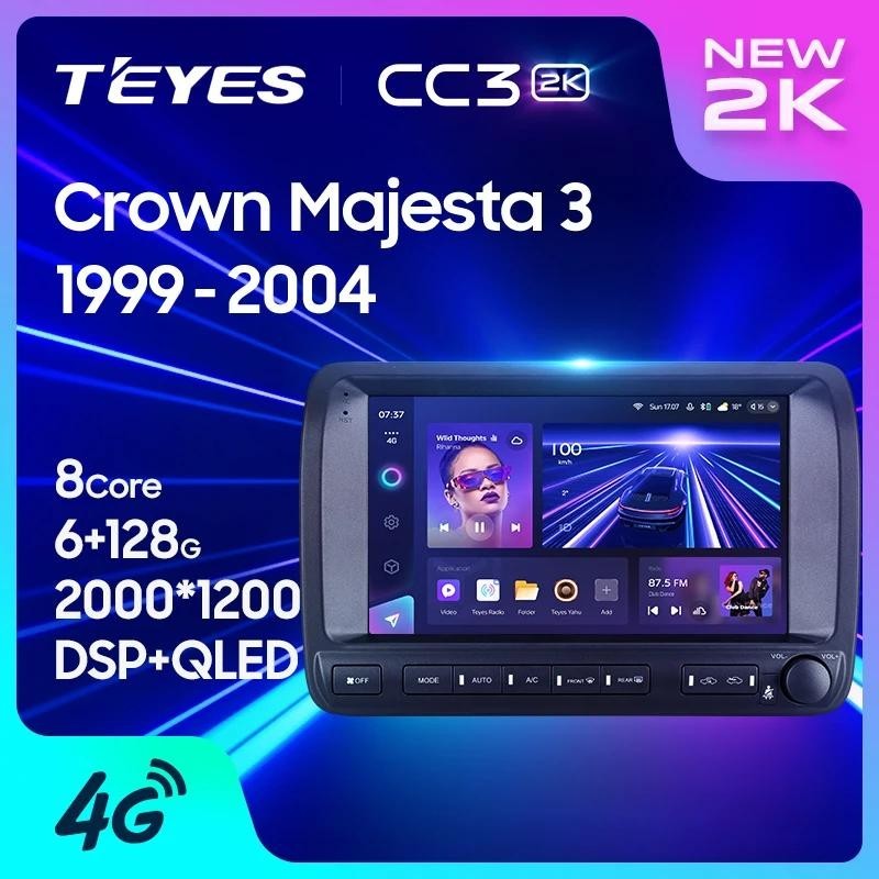 Teyes CC3L CC3 2K สําหรับ Toyota Crown Majesta 3 S170 1999 - 2004 รถวิทยุมัลติมีเดียเครื ่ องเล ่ นวิดีโอนําทางสเตอริโอ GPS Android 10 ไม ่ มี 2din 2 din dvd