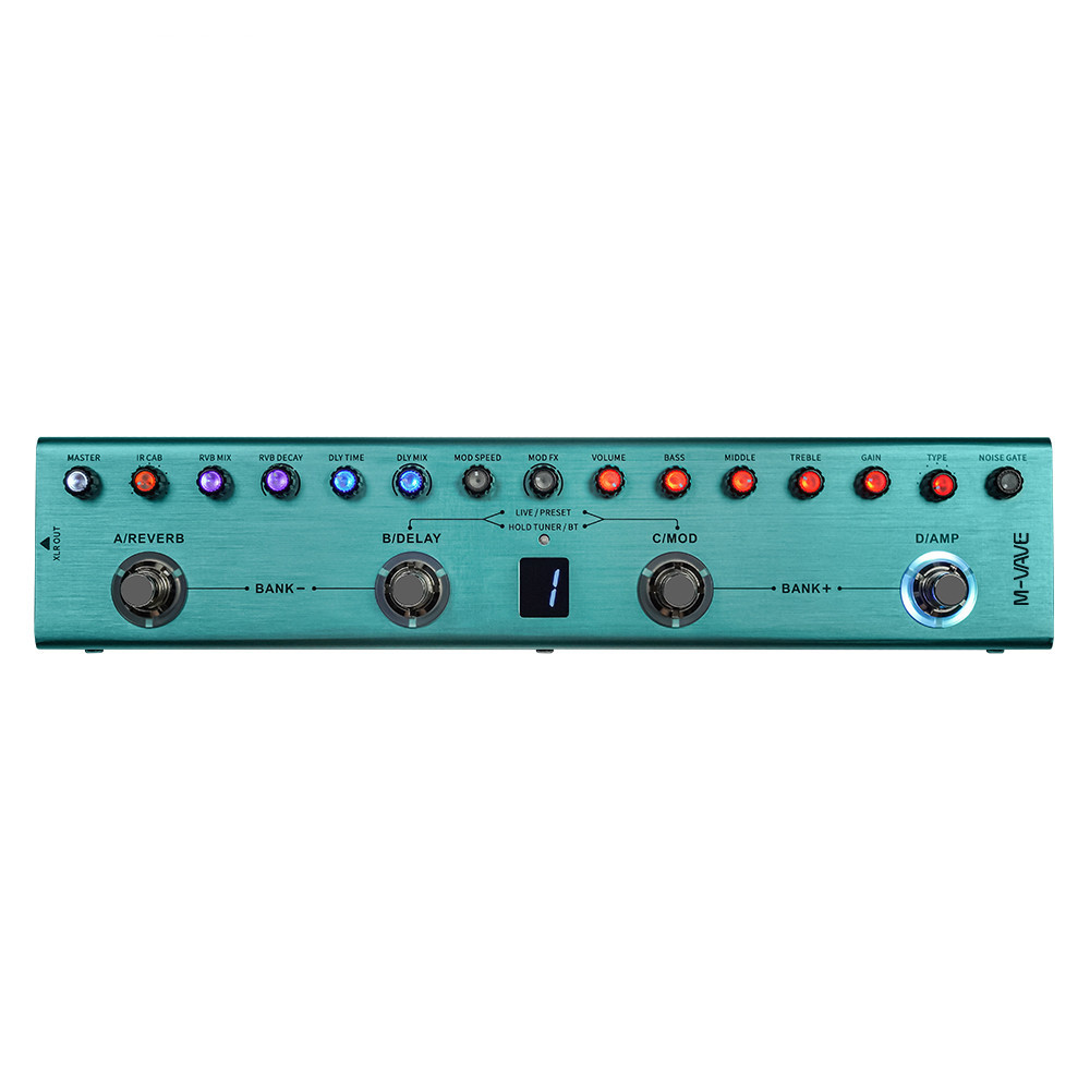 M-vave Tank-G กีตาร์ Multi-Effects เหยียบชาร์จ 36 Presets 9 ช่อง Preamp 8 IR Cab Slots 3Modulation/Delay/Reverb Effects