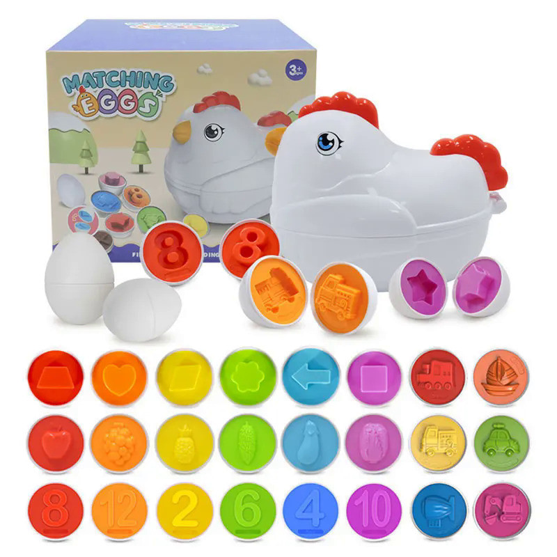 Montessori Baby Learning Children Toys Shape Matching Sorters Puzzle Game Color Learning Eggs Educat