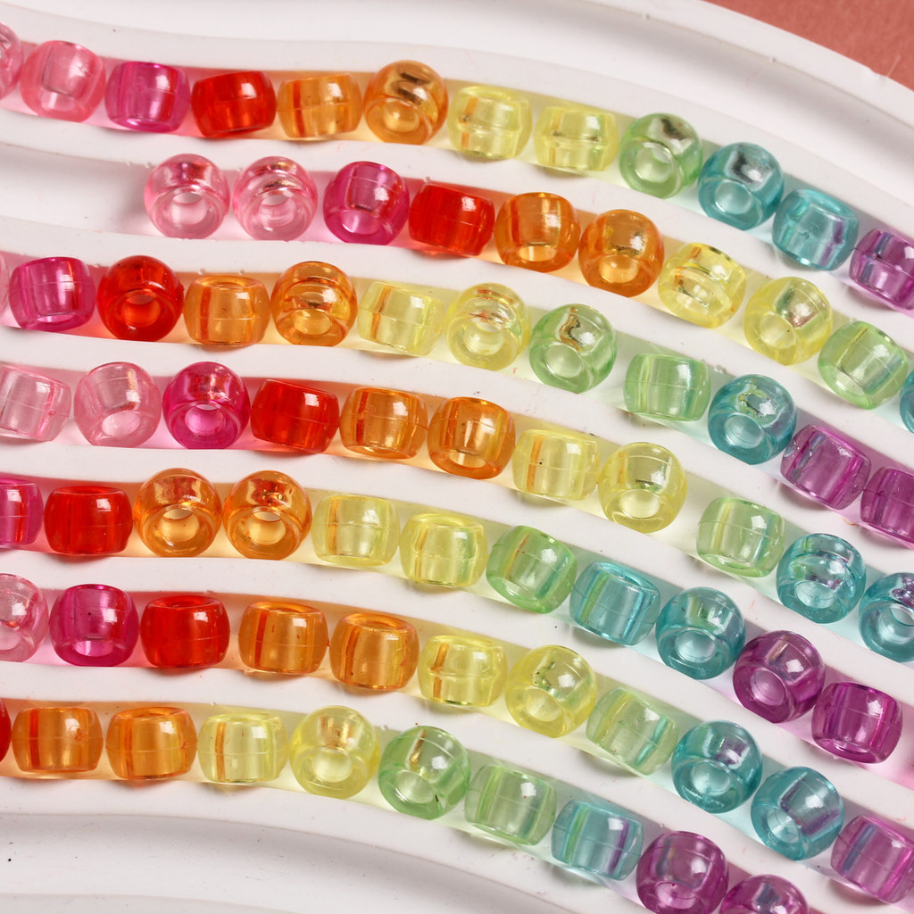 20pcs 8.5 *5.5 มม.ขนาดใหญ ่ อะคริลิคถังลูกปัด Spacer ลูกปัดสําหรับเครื ่ องประดับทํา DIY สร ้ อยข ้ อมือโทรศัพท ์ มือถืออุปกรณ ์ ผม